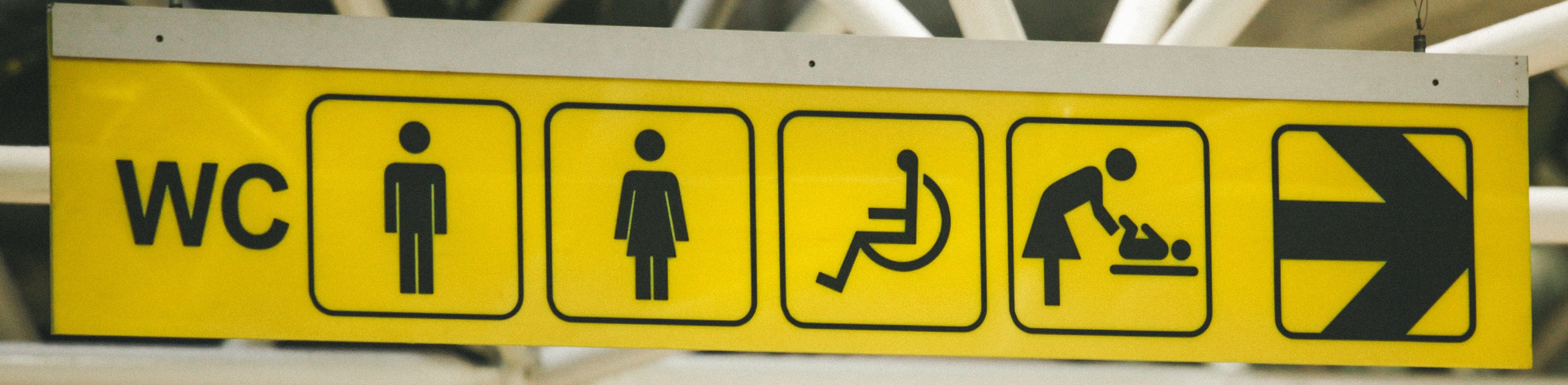 Sign for facilities including wheelchair accessible